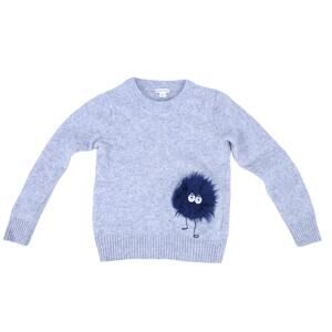 J. Crew CrewCuts Sweater Fuzzy Monster Wool Blend Unisex Fits Small Kids Gray